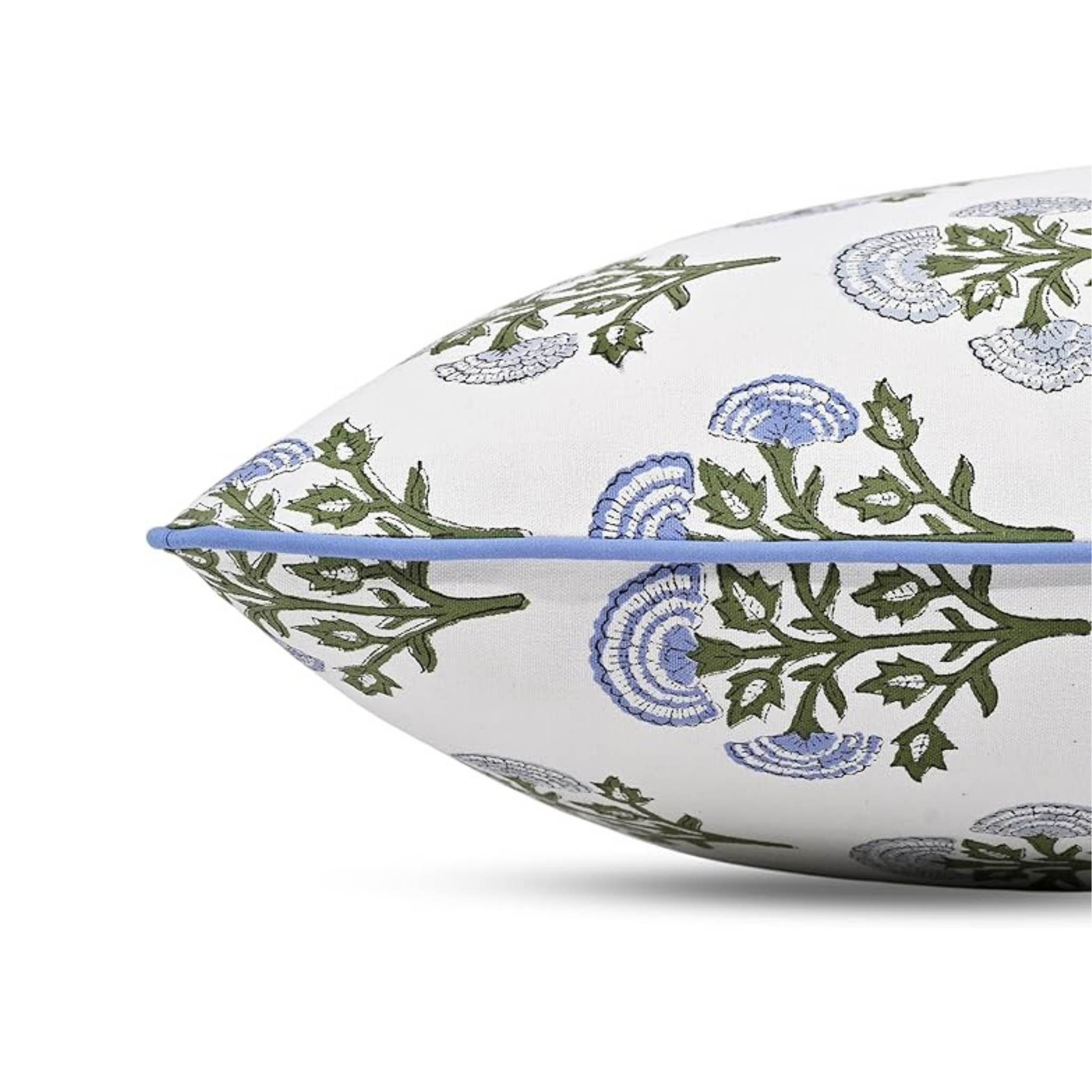 Decorative pillow with floral pattern on a white background