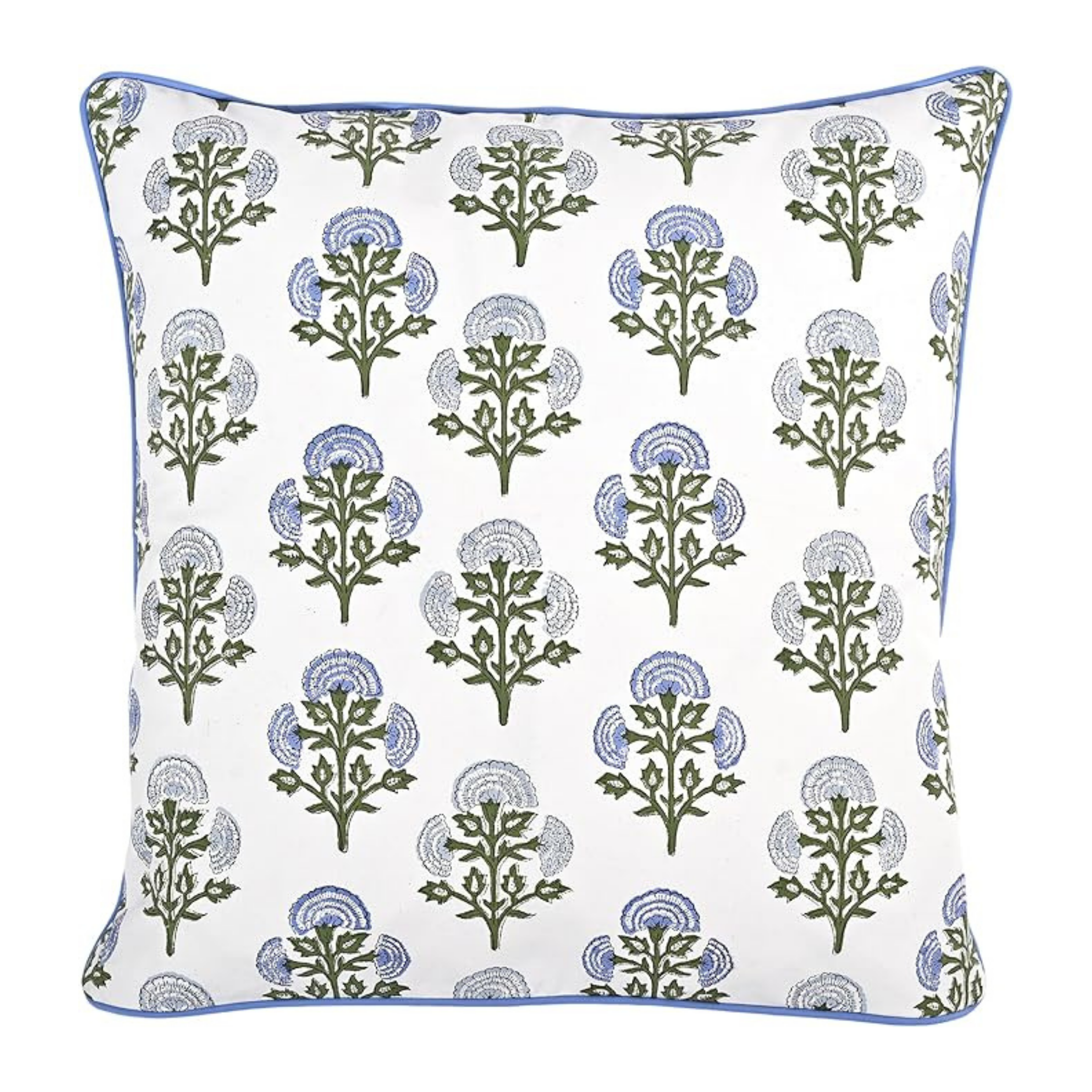 Decorative pillow with floral pattern on a white background