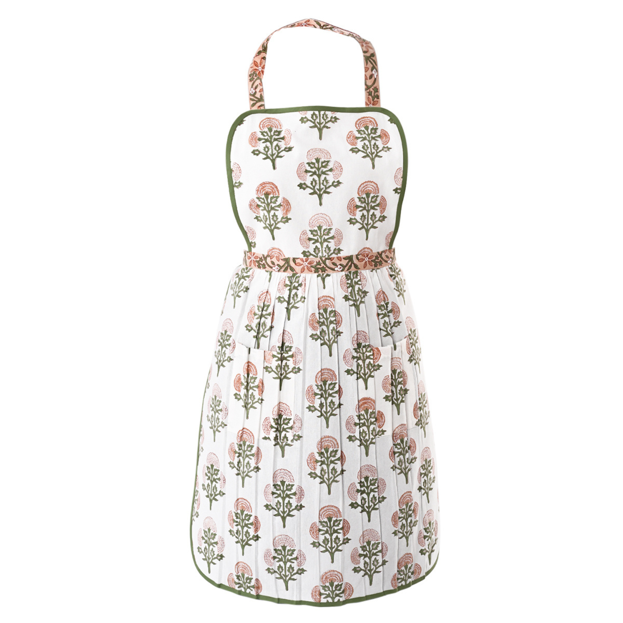 Floral apron on a white background