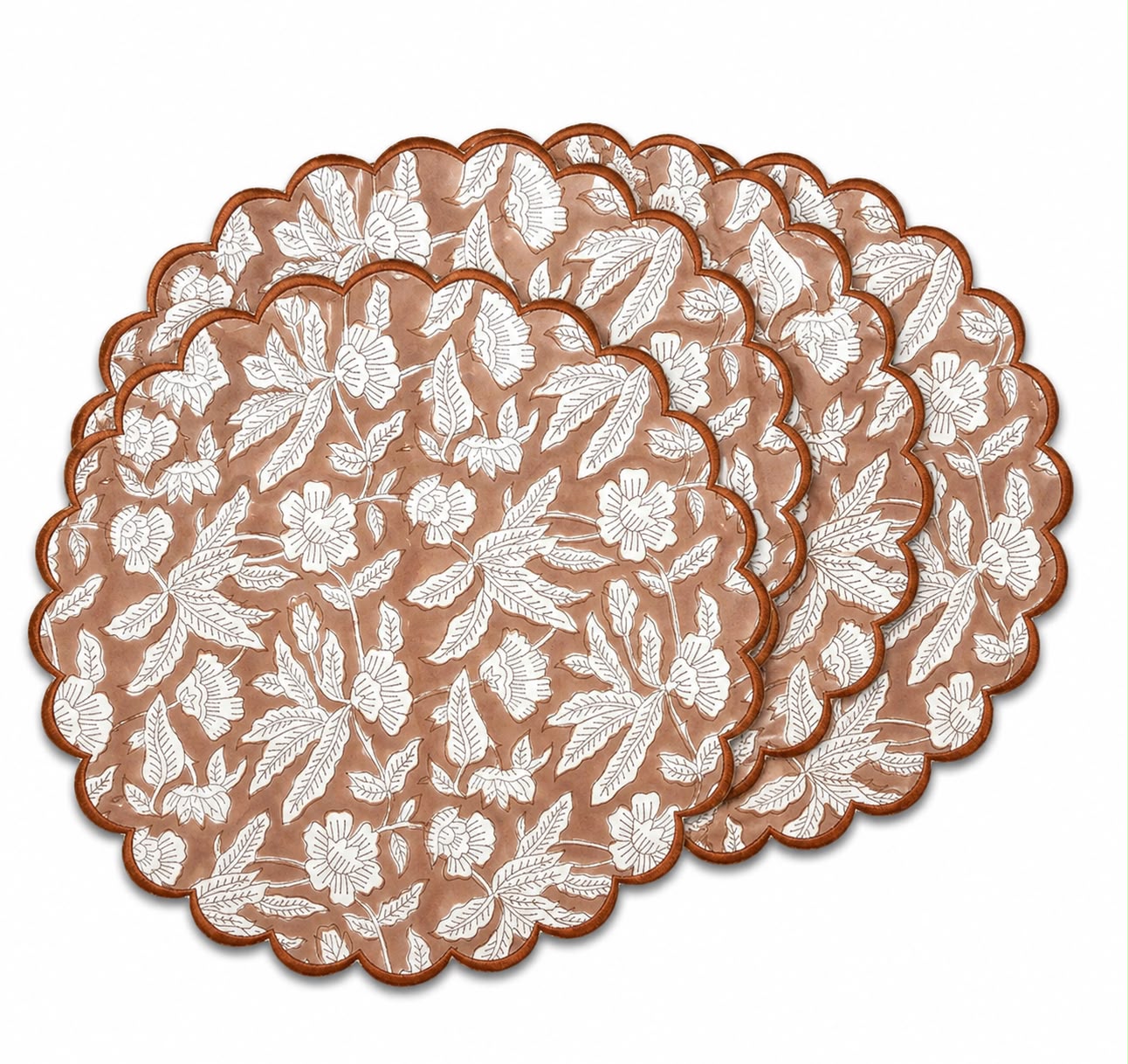 Oak Brown  Cotton Round Placemat RIDHI