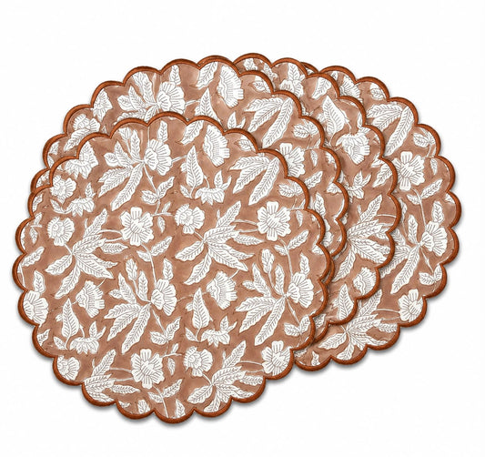 Oak Brown  Cotton Round Placemat RIDHI