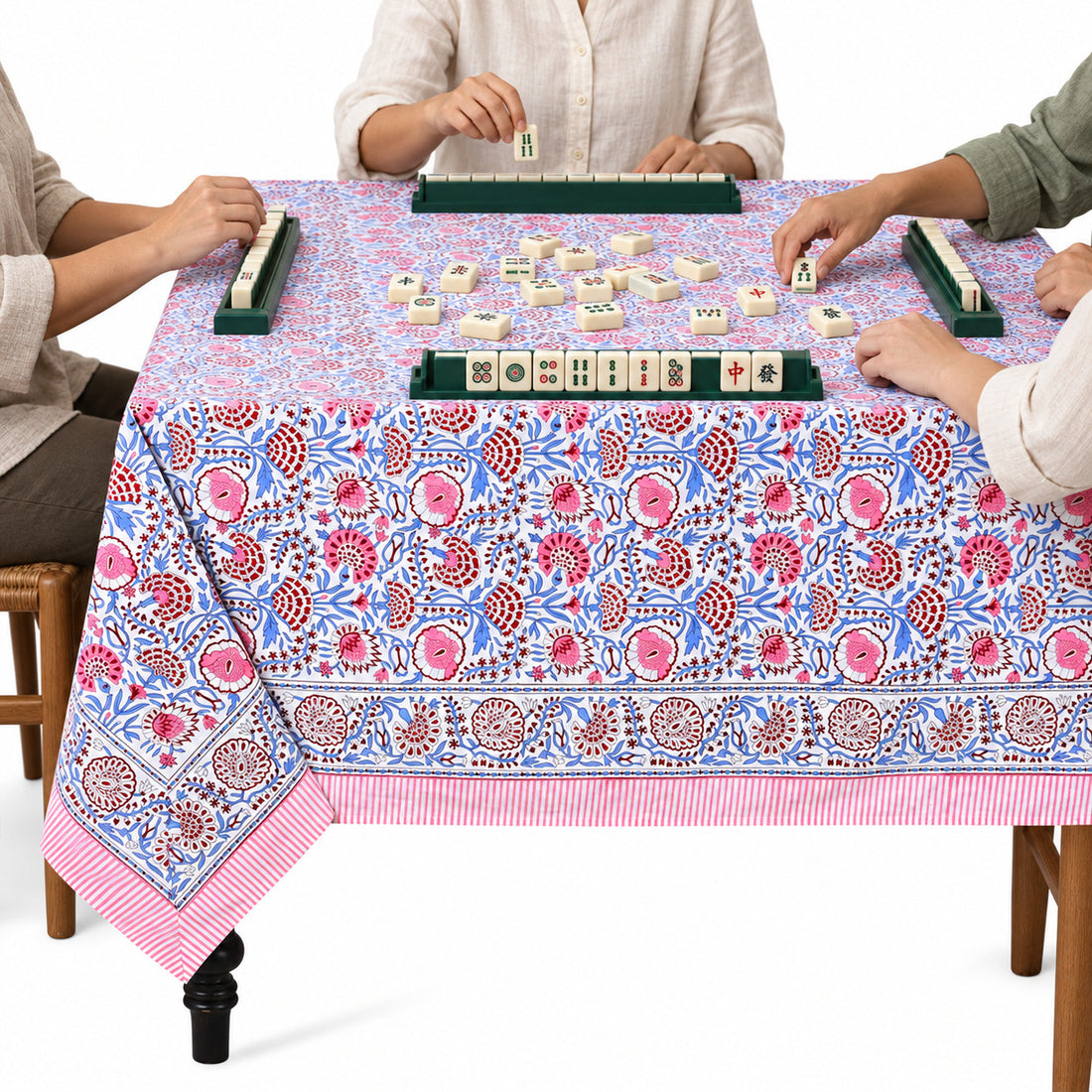 Pigeon Blue and Flamingo Pink Square & Rectangle Tablecloth