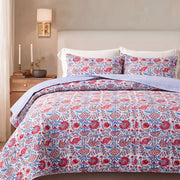 Pigeon Blue & Flamingo Pink Quilt