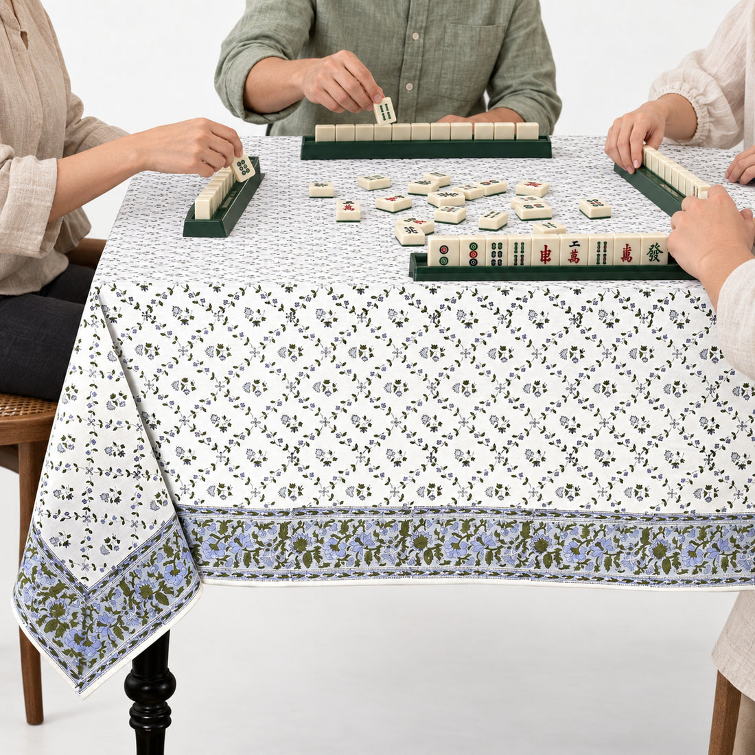 Powder Blue Square & Rectangle Tablecloth
