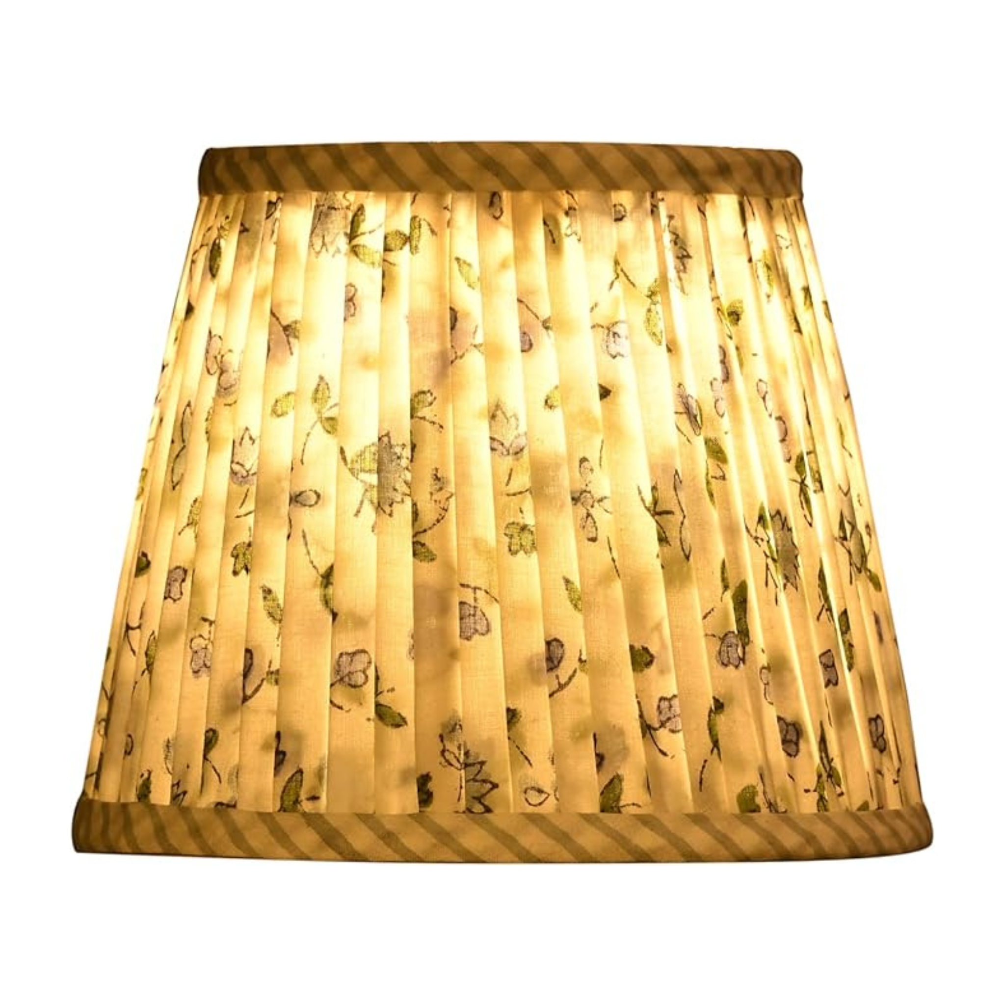 Floral patterned lampshade on a white background