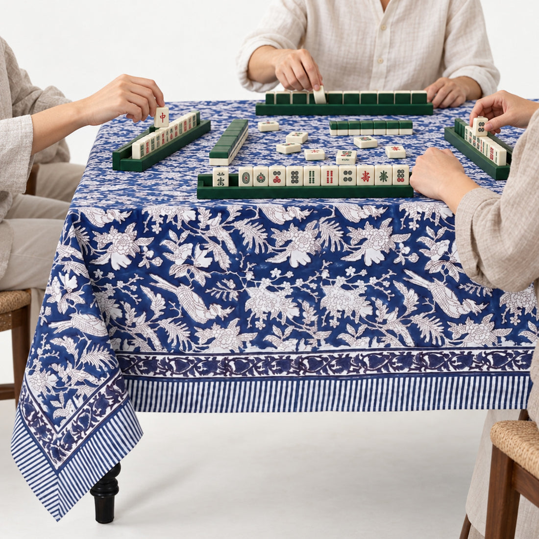 Royal Blue Square & Rectangle Tablecloth