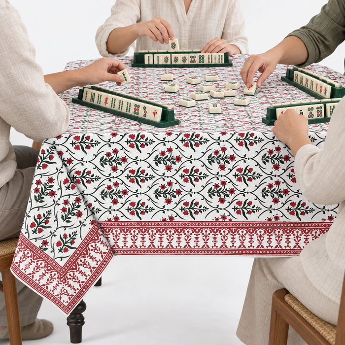 Ruby Red Emerald Green Square & Rectangle Tablecloth