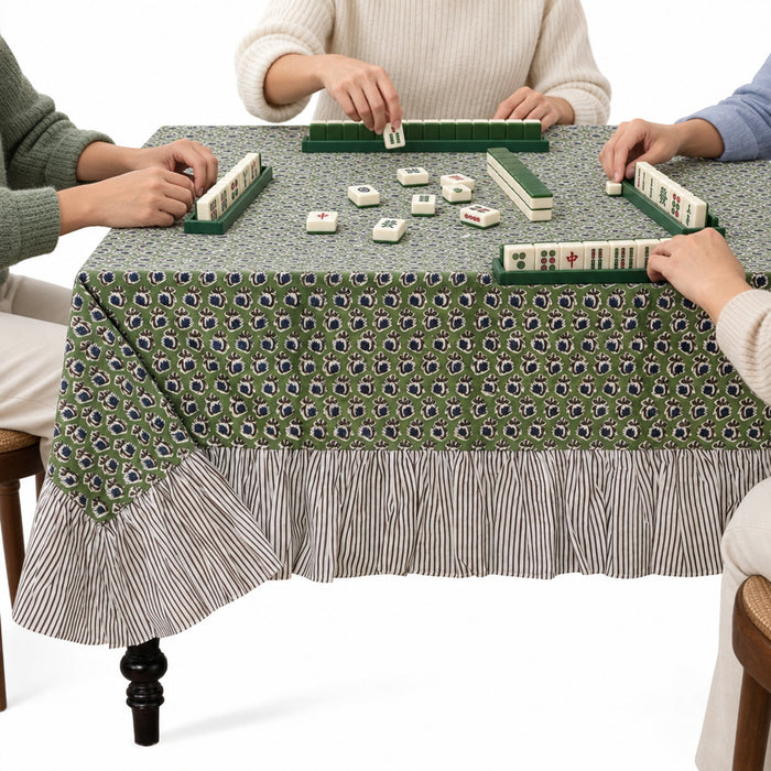 Ruffle Rectangle & Square Tablecloth - Basil Green