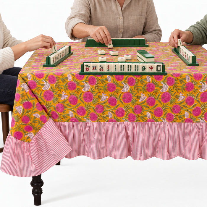 Ruffle Rectangle & Square Tablecloth - Bubblegum Pink