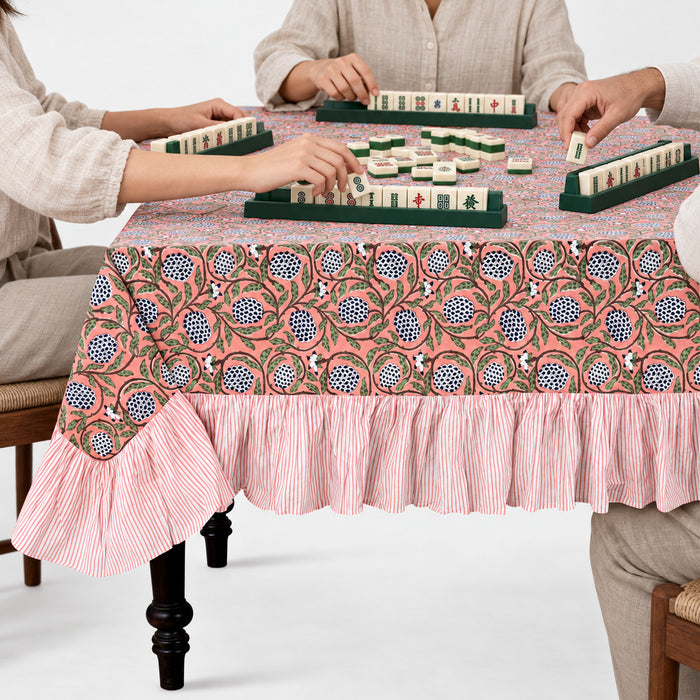 Ruffle Rectangle & Square Tablecloth - Dark Salmon Pink