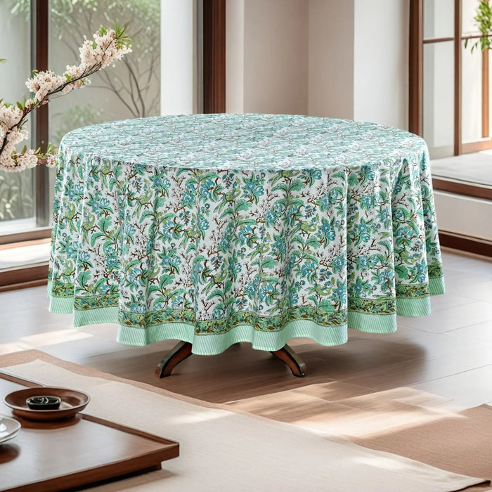 Sage and Russian Green Round Tablecloth