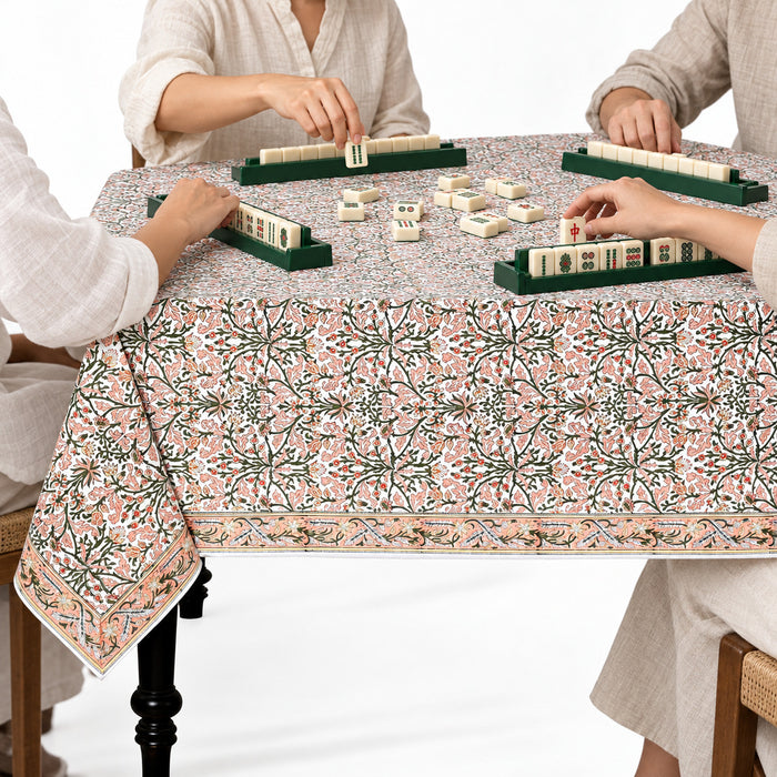 Sassy Salmon and Emerald Green Square & Rectangle Tablecloth