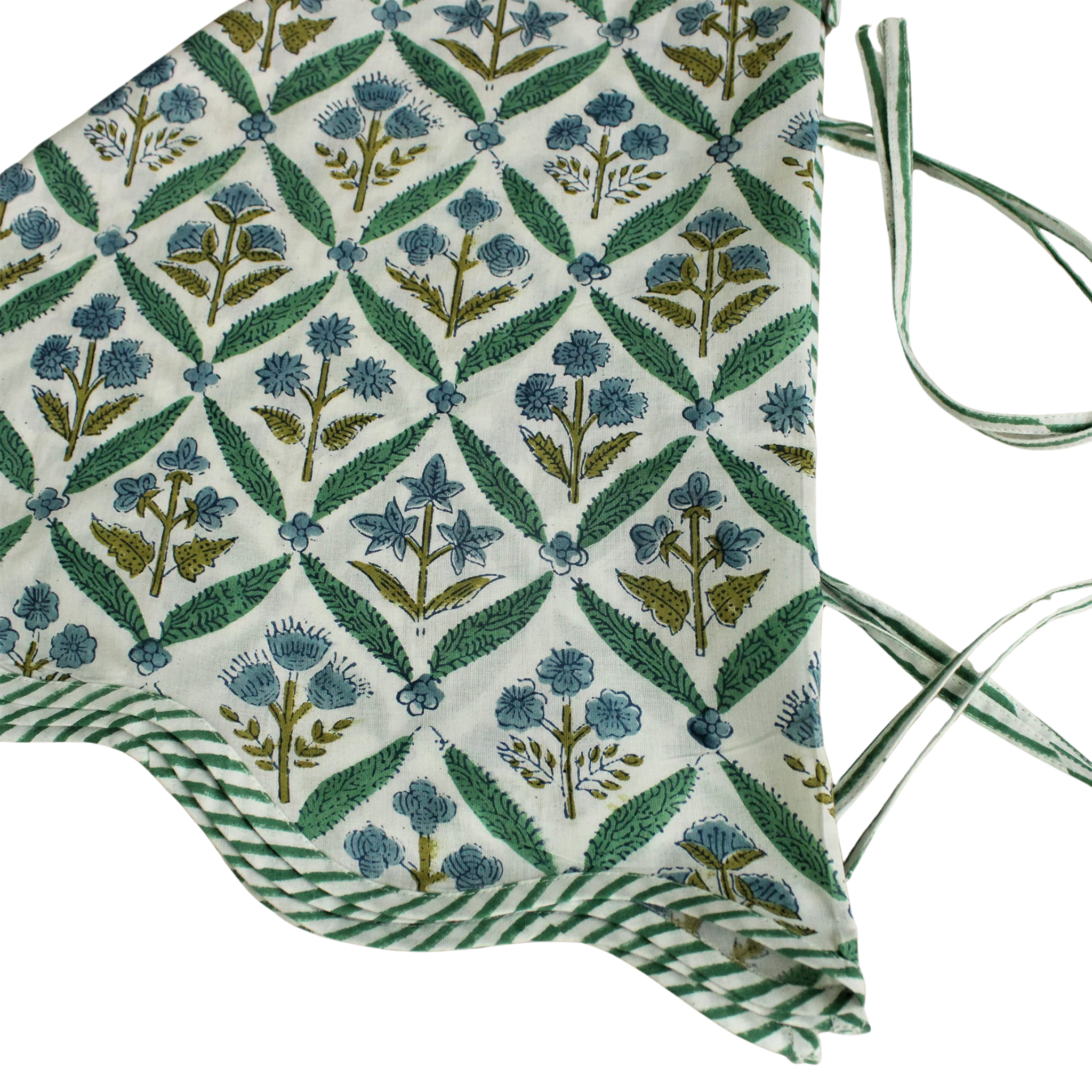 Fabric with floral pattern on a white background