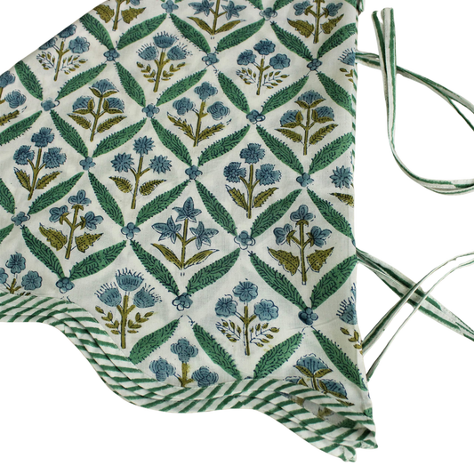 Fabric with floral pattern on a white background