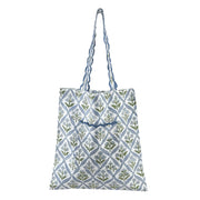 Steel Blue Embroidery Tote Bag