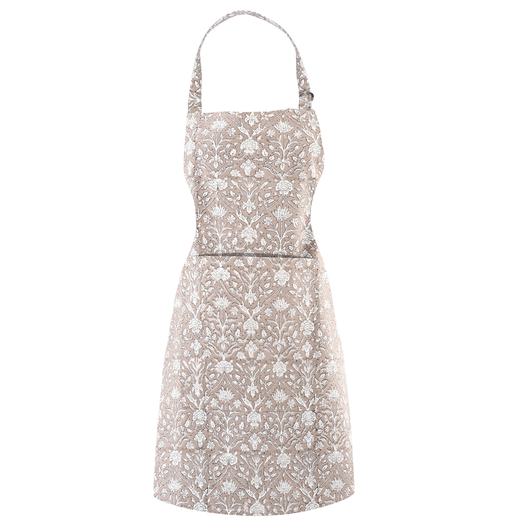 Floral patterned apron on a white background
