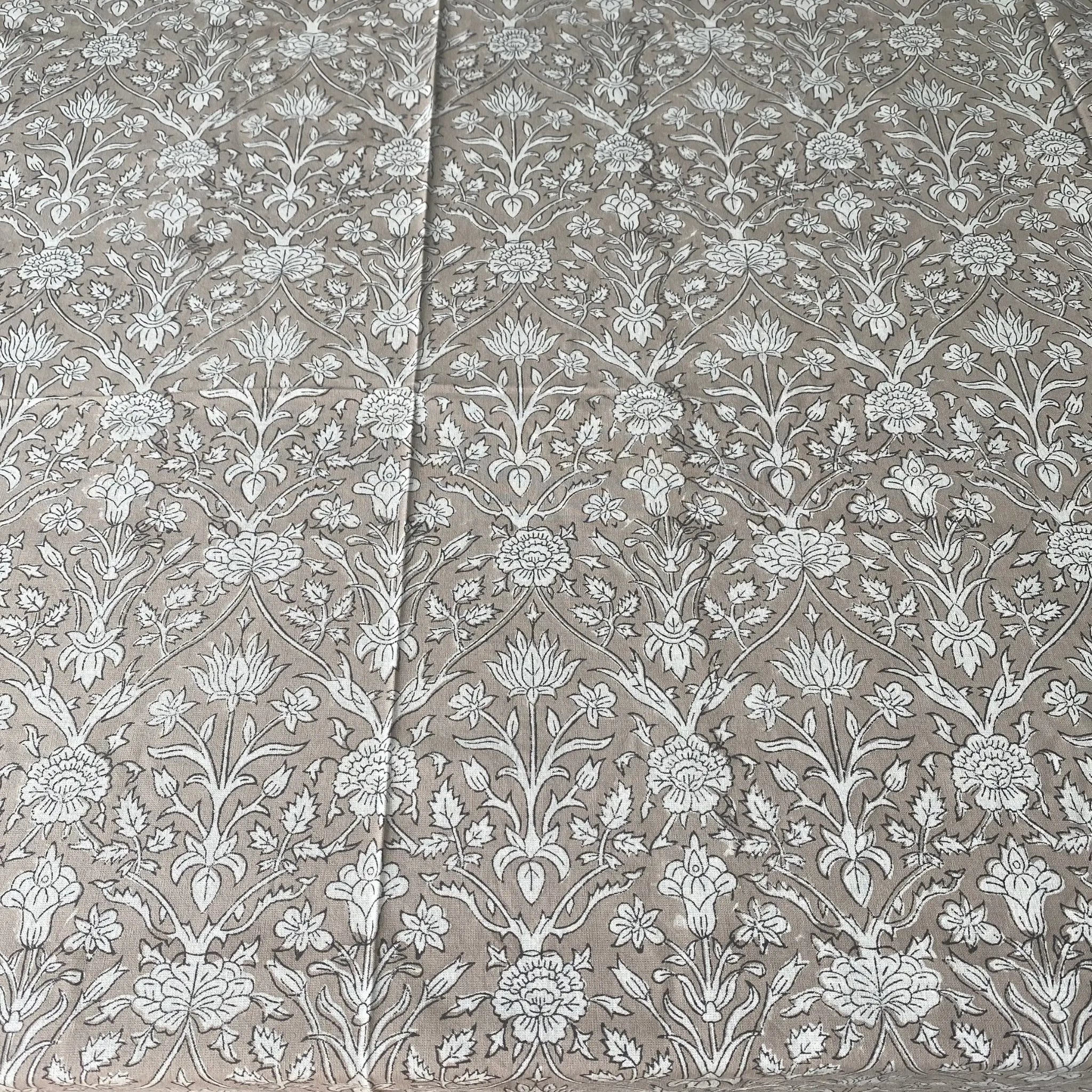 Taupe Sham Cover Ridhi Block Print