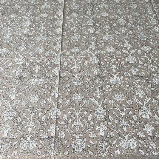 Taupe Sham Cover Ridhi Block Print
