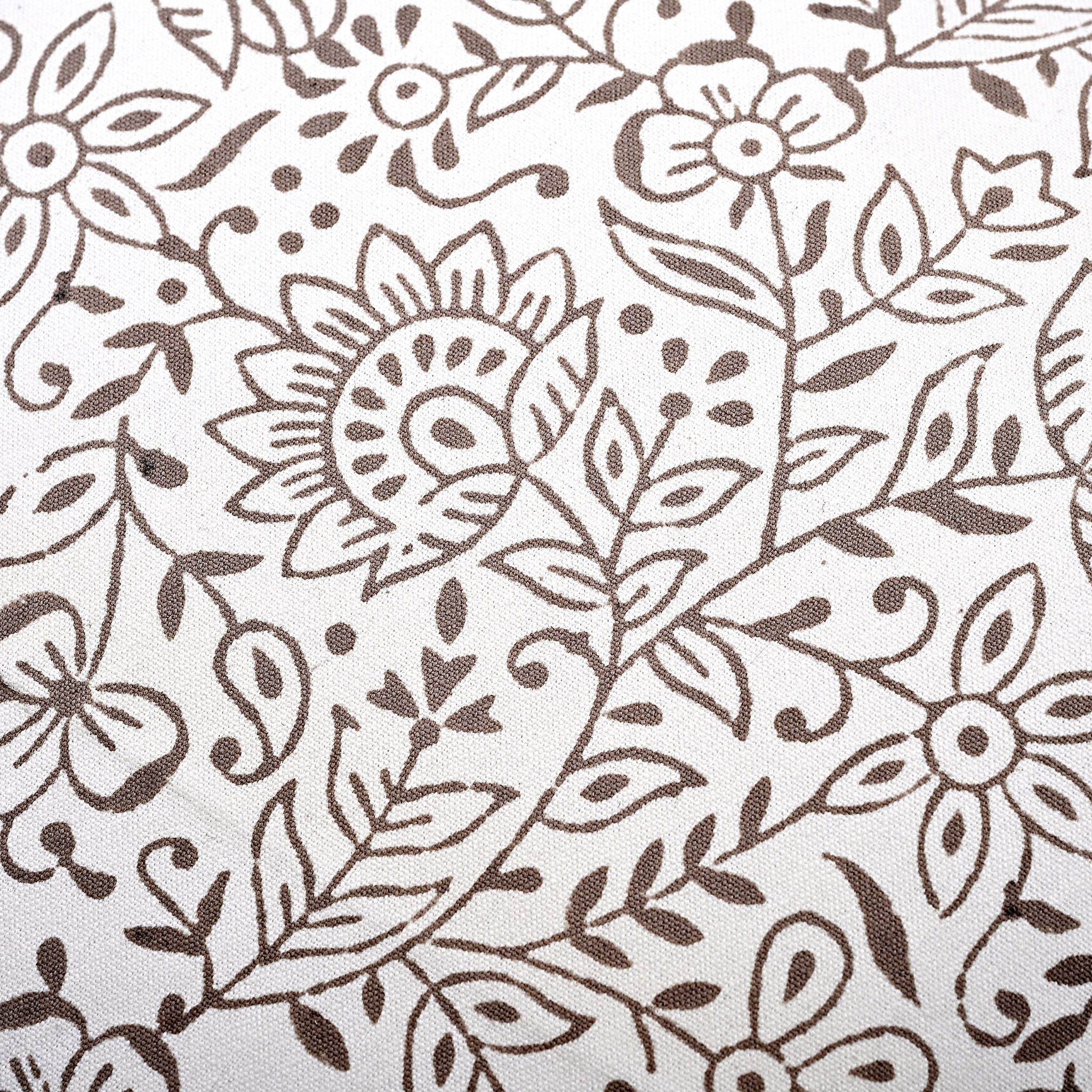 Brown floral and leaf pattern on a white background
