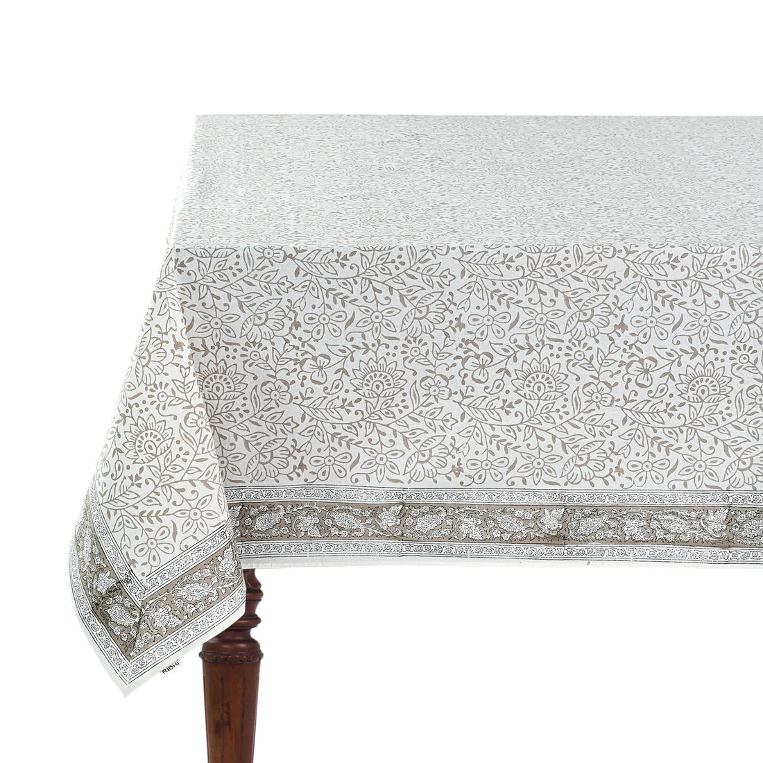 Tablecloth with floral pattern on a white background