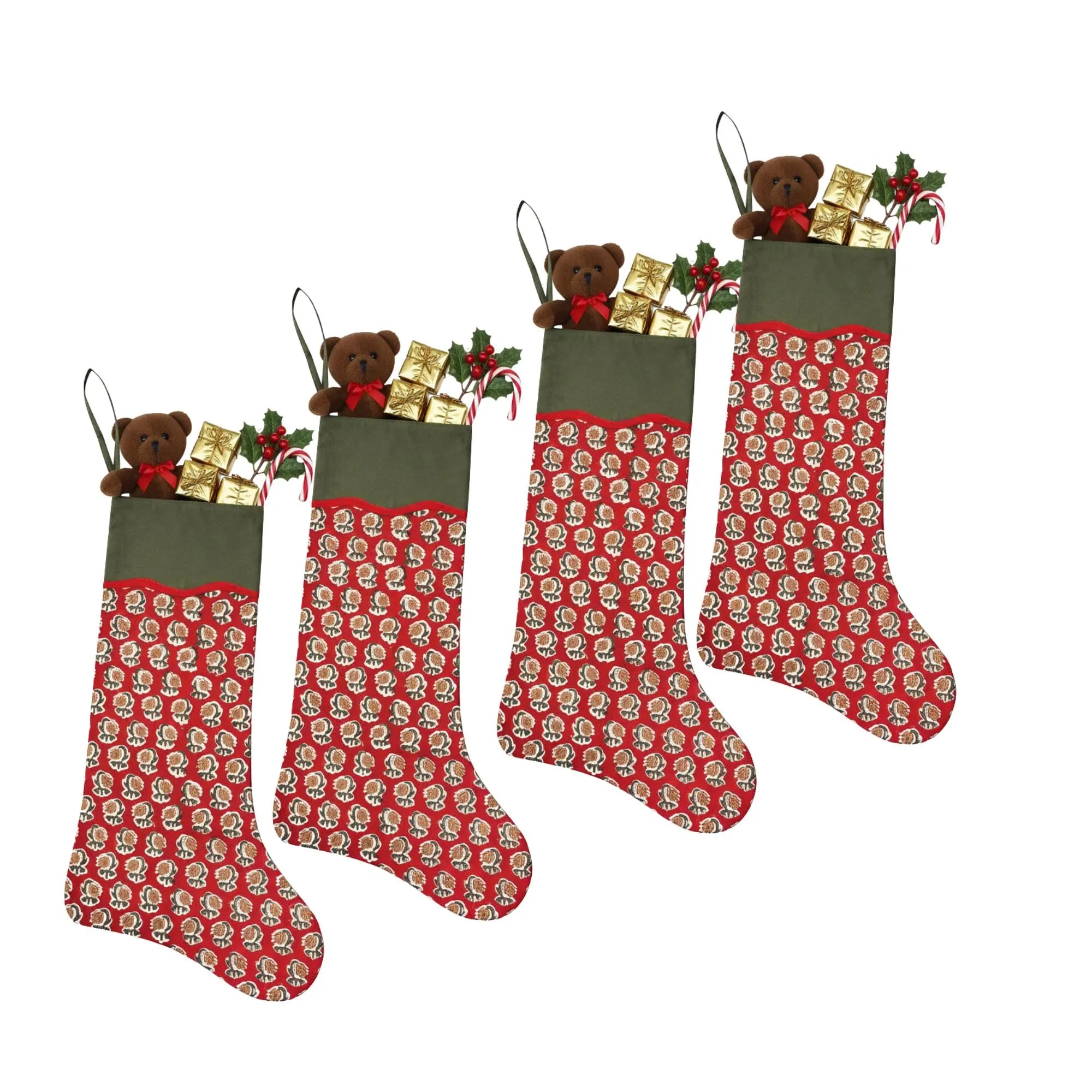 Chocolate Cosmos Red Christmas Stocking