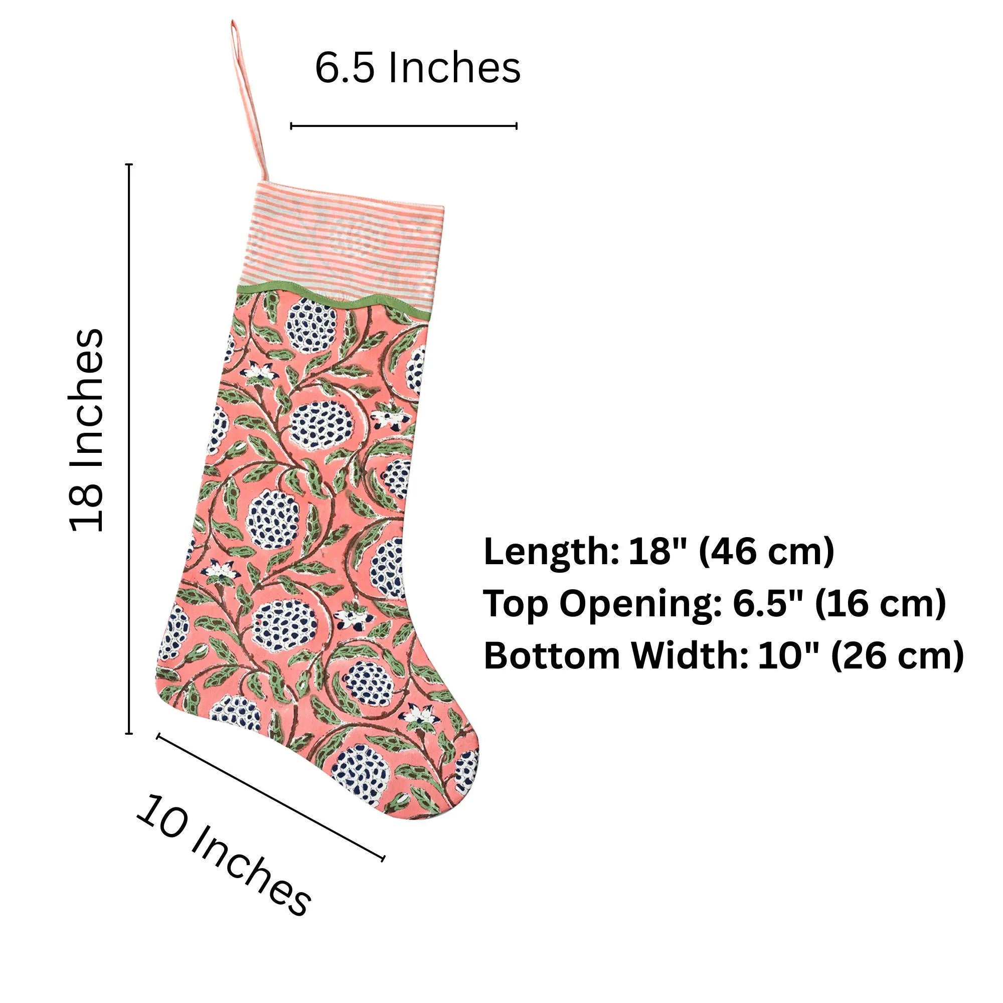 Dark Salmon Pink Christmas Stocking - Pair of 2
