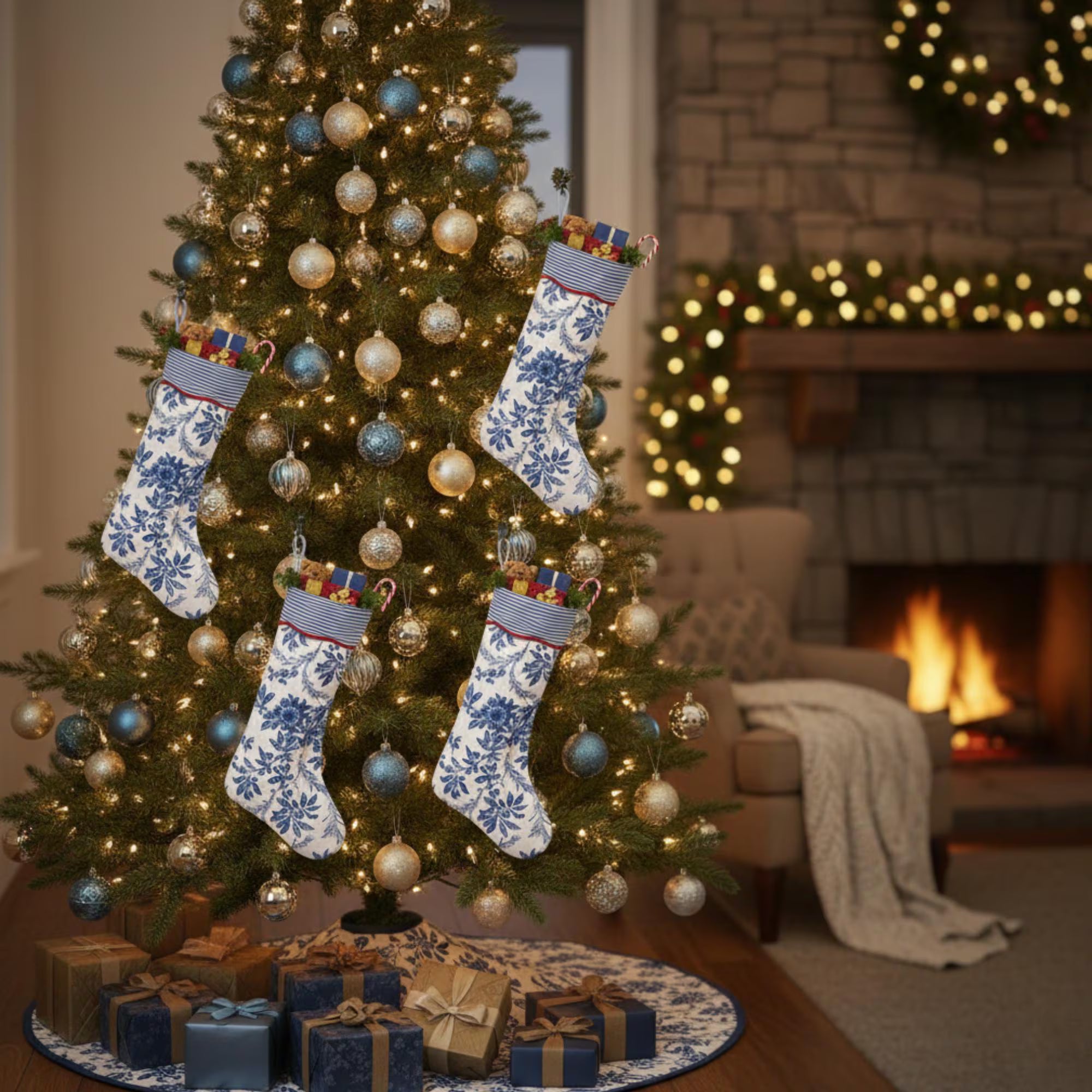 Incremental Blue Christmas Stocking