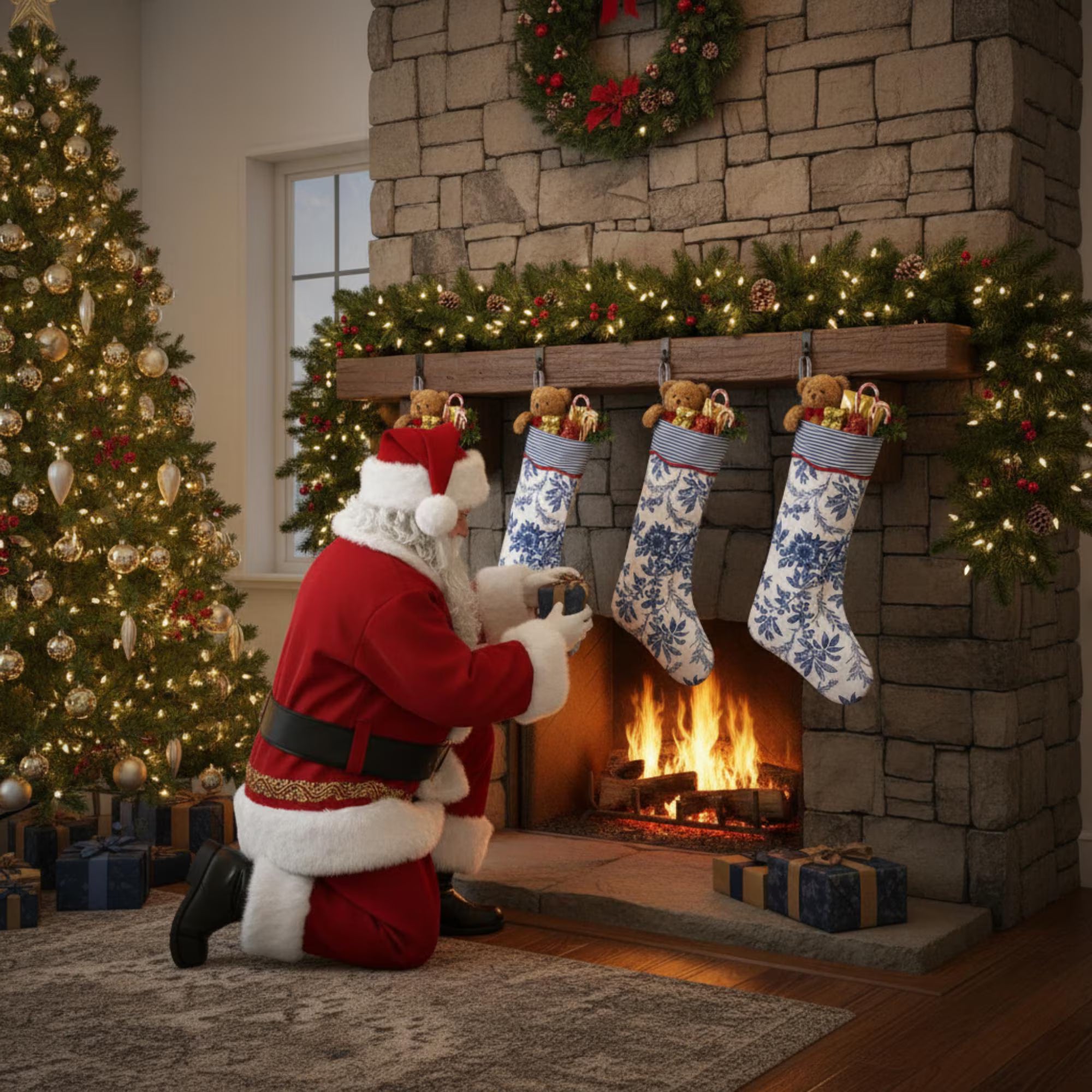Incremental Blue Christmas Stocking
