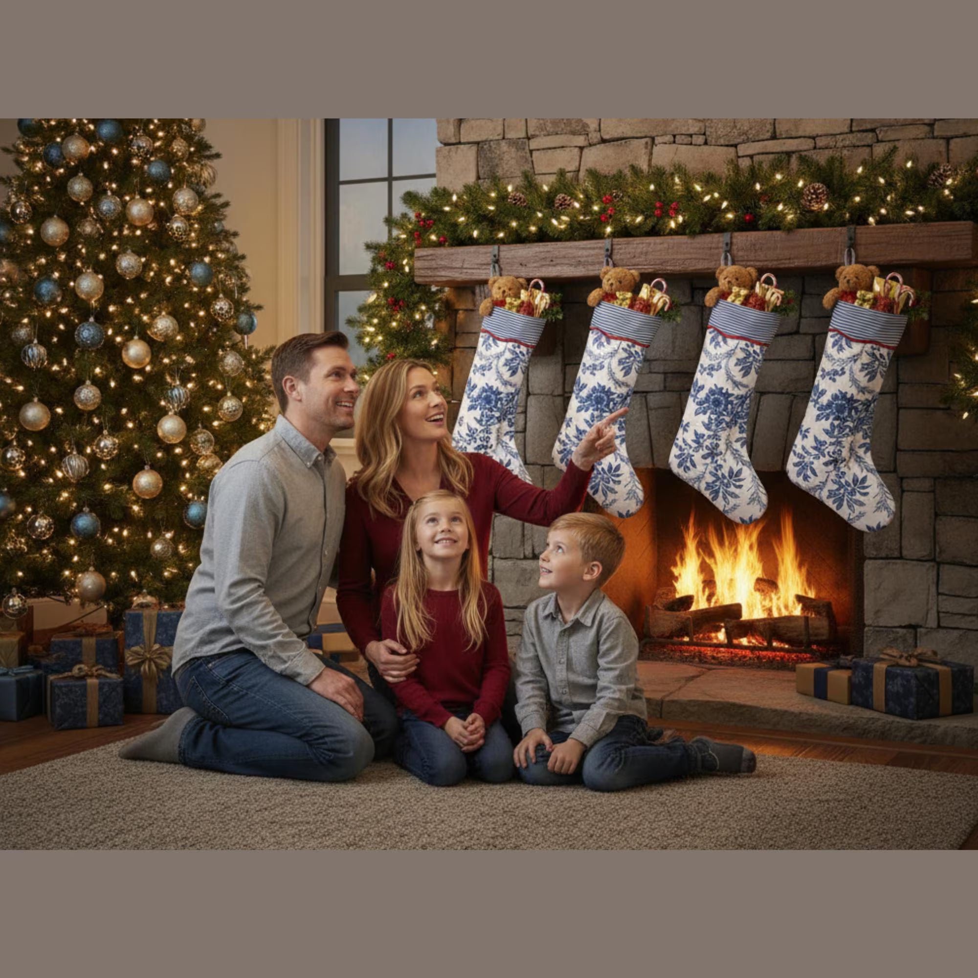 Incremental Blue Christmas Stocking