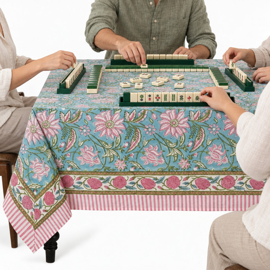 Turquoise Ice Blue Square & Rectangle Tablecloth