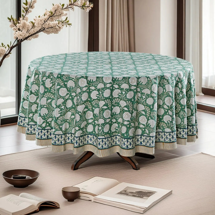 Moss Green Round Tablecloth
